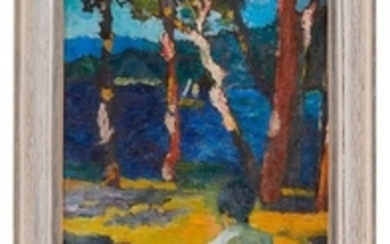 Jean PESKE (1870 1949) Rêverie devant le lac Huile…