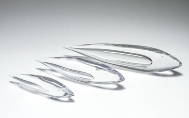 Kosta Boda Whale Form Art Glass Sculptures, 3