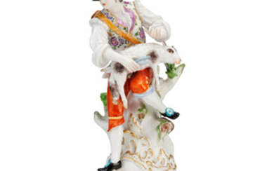 A large Meissen figure of a shepherd