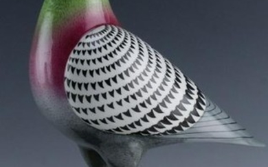 Mangani Oggetti Enameled Porcelain Bird Figurine