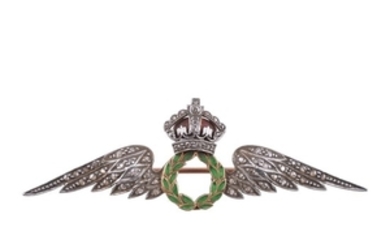 A mid 20th century diamond set RAF sweetheart brooch