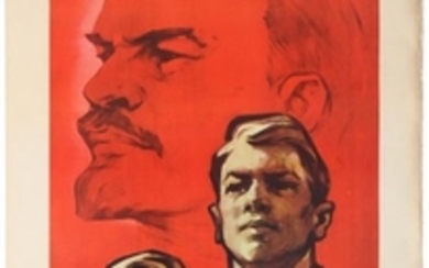 Propaganda Poster Soviet Union Devoted to Work of Lenin
