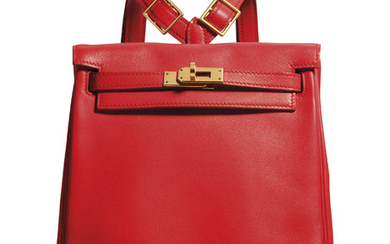 A ROUGE VIF GULLIVER LEATHER KELLY ADO 20 WITH GOLD HARDWARE, HERMÈS, 1997