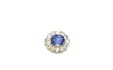 Sapphire and diamond brooch, early 20th century