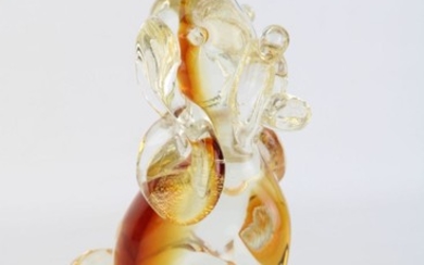 Silvano Signoretto Art Glass Dog H: 23cm