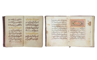 TWO SECTIONS FROM QUR'ANS Morocco, signed Abdullah Mohammad...