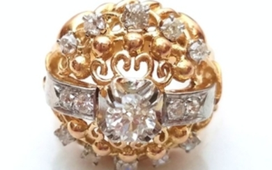 18K Gold ring set with diamonds 1...