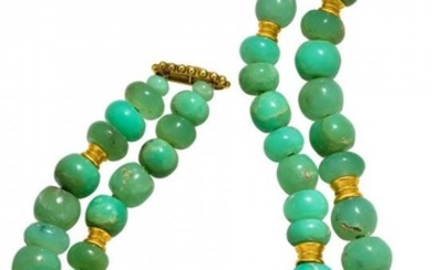 55036: Chrysoprase, Gold Necklace, Verdura The necklac