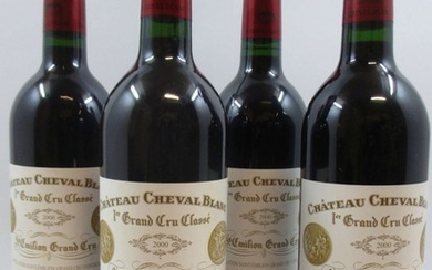 4 bouteilles CHÂTEAU CHEVAL BLANC 2000 1er GCC (A) Saint Emilion