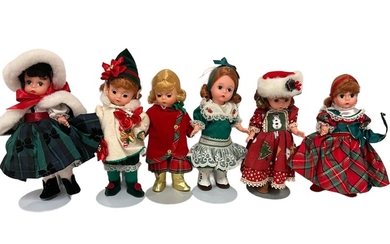 (6) Madame Alexander 8” Christmas and Holiday Dolls