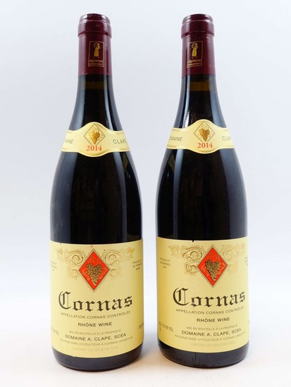 6 bouteilles CORNAS 2014 Domaine Clape (étiquettes léger abimées)