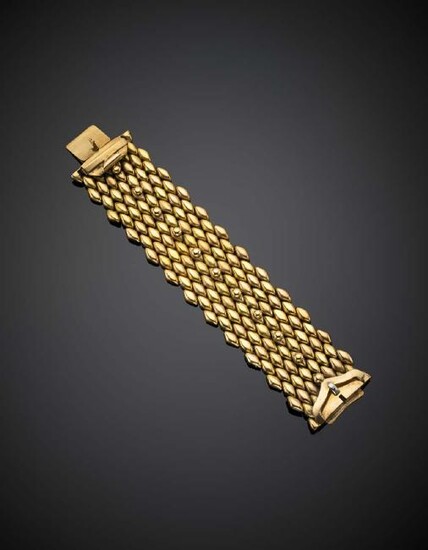 Pink and yellow gold modular buckle bracelet, the