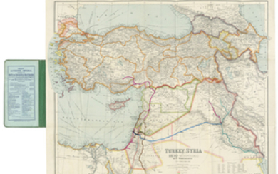 MIDDLE EAST – ‘Proposed Trans-Desert Railway Haifa-Baghdad’ [thus titled in manuscript on map]. Turkey, Syria and Iraq (Mesopotamia) with Transcaucasia. London: George Philip & Son Ltd, [c.1930].