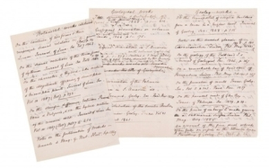 CHARLES DARWIN (1809-1882) Manuscrit autographe, en anglais