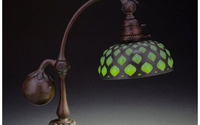79036: Tiffany Studios Blown-Out Glass and Patinated Br