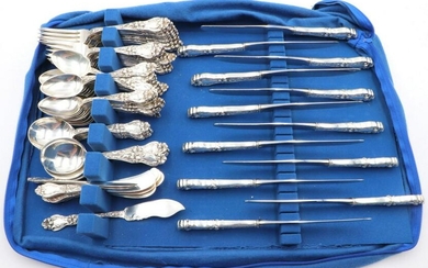 84 Pc. Frank Whiting "Lily" Sterling Flatware Set