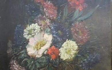 P. Fores (XIXème siècle) " Fleurs " Huile... - Lot 36 - Conan Hôtel d’Ainay