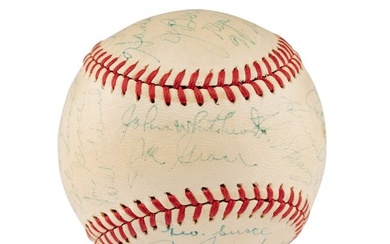 A 1940 St. Louis Browns Team Signed Autograph Baseball