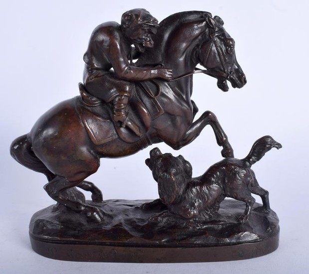 A 19TH CENTURY FRENCH BRONZE FIGURE OF A HORSE by Paul