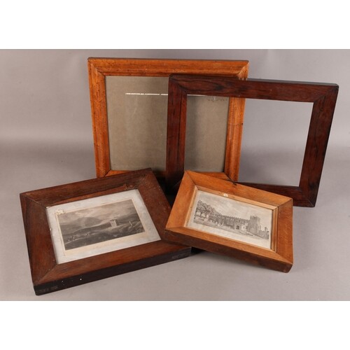 A 19TH CENTURY ROSEWOOD PICTURE FRAME, 39cm x 32cm outer, 29...