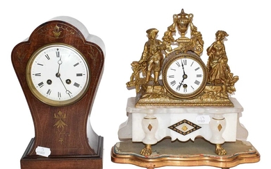 A 19th century striking mantel clock in mahogany and...