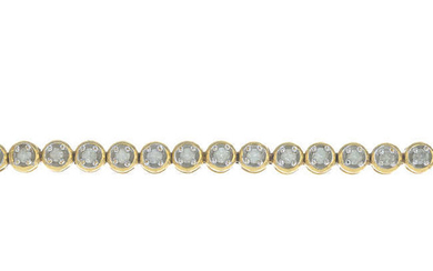 A 9ct gold brilliant-cut diamond line bracelet.