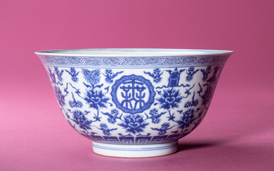 A Blue and White Porcelain 'Birthday' Bowl