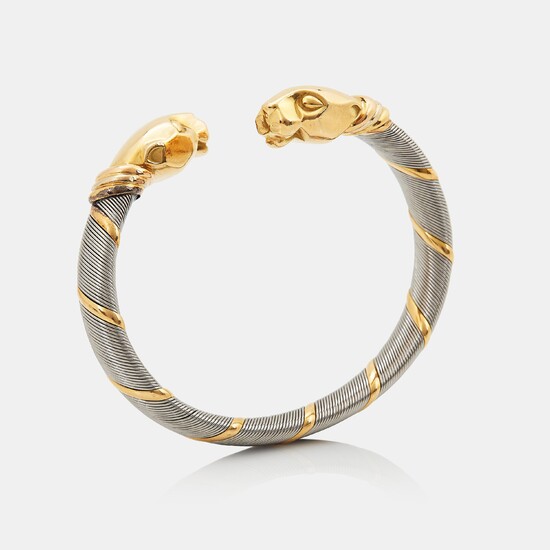 A Cartier "Panthère" bracelet in steel and 18K gold