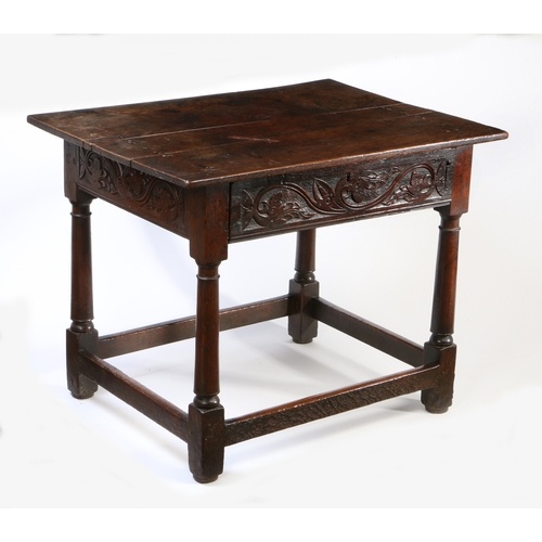 A Charles I oak centre table, Lancashire, circa 1640 The t...