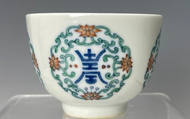 A Chinese Doucai Porcelain Tea Pot Yongzheng Mark
