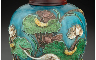 A Chinese Glazed Porcelain Covered Jar