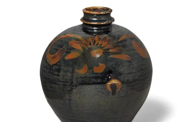 A Chinese Henan black-glazed russet-painted vase Northern Song/Jin dynasty Boldly painted around...