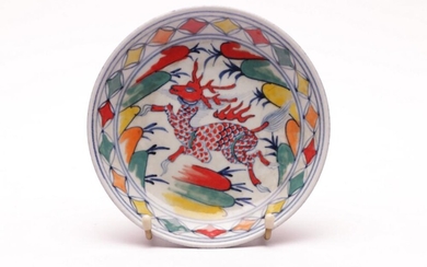 A Chinese Polychrome Floral Themed Plate (Dia:17cm)