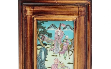 A Chinese Porcelain Plaque with Figural Decoration