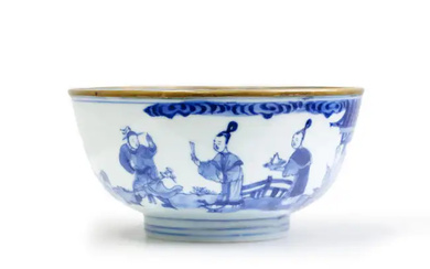 A Chinese blue and white 'Xi xiang ji' bowl Qing dynasty, Kangxi...
