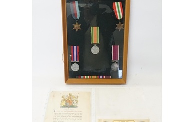 A Collection of WWII Medals to include the 39-45 Star, Italy...