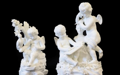 A Derby Bisque Porcelain Figure Group Representing The Arts, circa...