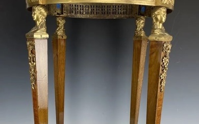 A FINE DORE BRONZE AND KINGWOOD MARBLE TOP OCCASIONAL TABLE