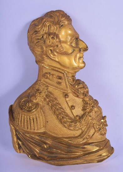 A FINE EARLY 19TH CENTURY FRENCH GILT BRONZE PLAQUE OF
