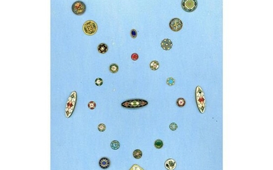 A FULL CARD OF ASSORTED DIVISION ONE ENAMEL BUTTONS