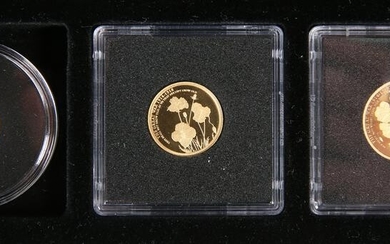 A GOLD PROOF SOVEREIGN SET, "THE OFFICIAL LEST WE
