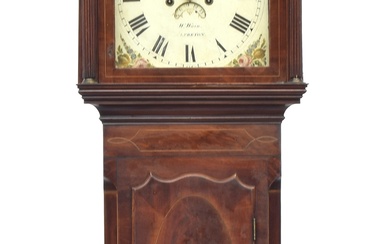 A George III mahogany cased long cased clock, with urn finia...