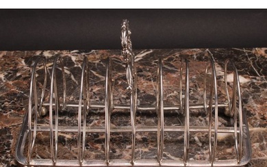 A George IV silver rounded rectangular nine-bar toast rack, ...