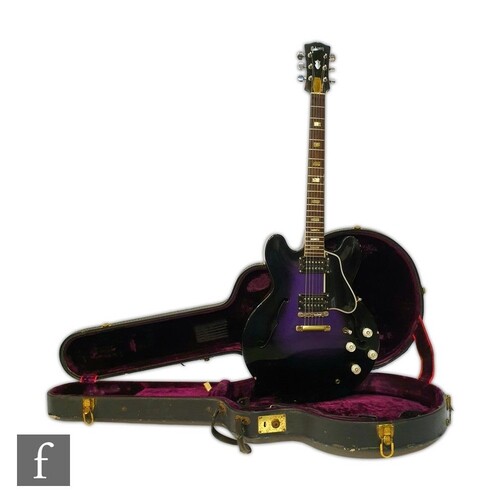 A Gibson ES-335 electric guitar, circa 1968-72, the semi-ho...