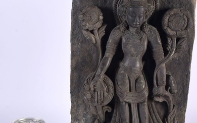 A Grey Schist Stele of Standing Padmapani (Lotus in Hand), Uttar Pradesh, Northern India or Nepal. 1