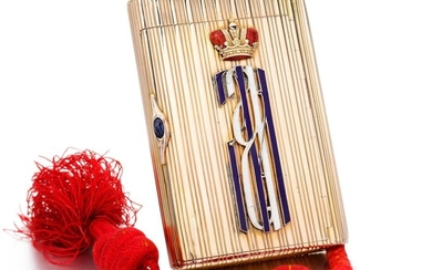 A JEWELLED GOLD AND ENAMEL-MOUNTED CIGARETTE CASE