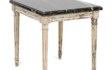A Louis XVI Style Cream-Painted Low Table Height 17 x
