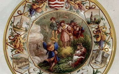 A MAGNIFICENT KARLSBAD ENAMELED PLATE