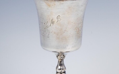 A MONUMENTAL STERLING SILVER KIDDUSH CUP. Probably