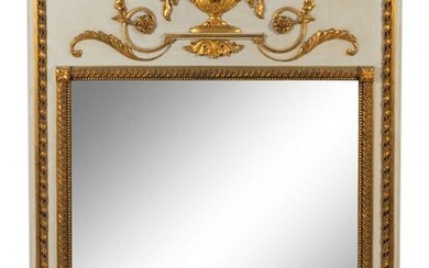 A Neoclassical Style Painted and Parcel Gilt Trumeau